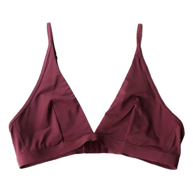 Shanhao Seamless Bikini Bra Top Womens Wirefree One-piece Ice Silk Sexy Bra Young Girls Fashion Backless Bra