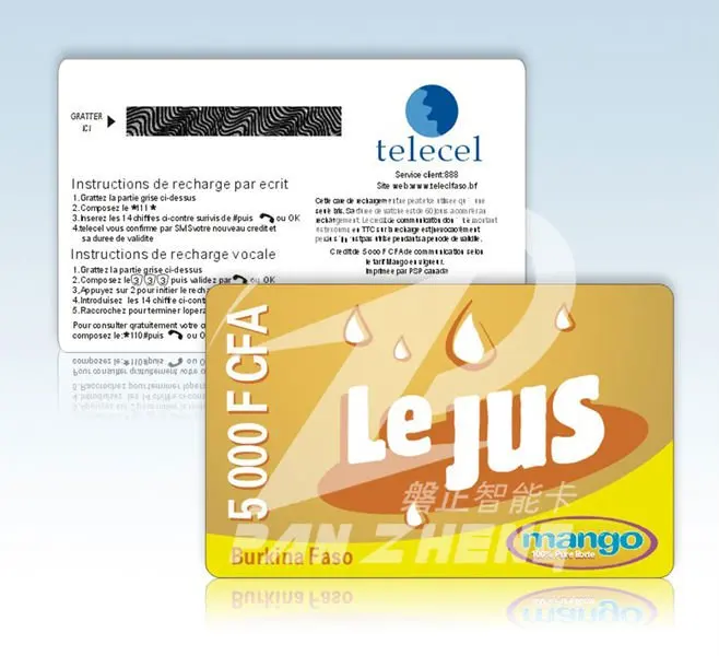 
Custom silver 30mil CR80 scratch card with Plastic or paper material. 