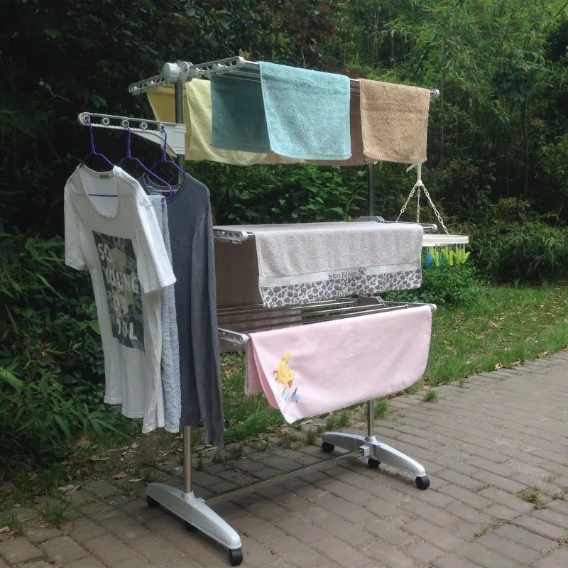 3 tiers Foldable Heavy Duty and Compact Clothes Storage Drying Rack System