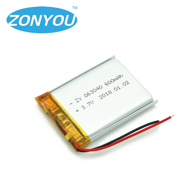 
Hot selling 603040 3.7V 600mah lithium polymer battery 