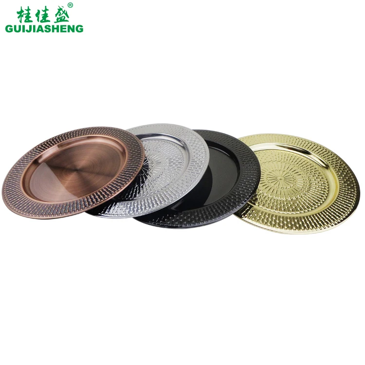 Stainless steel serving tray, decoration plates, restaurant service tray for Christmas/ wedding/ party