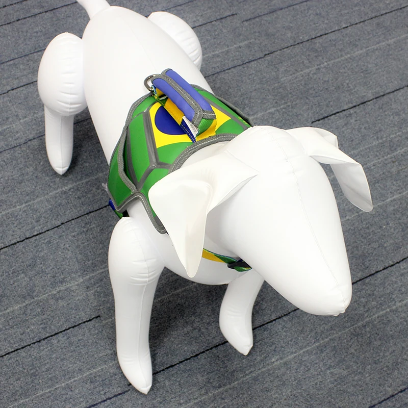 Flag of Brazil reflective pet dog harness wholesale