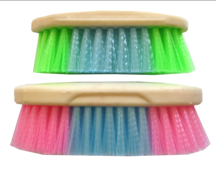 horse brush with colorful bristle for cleaning the horse