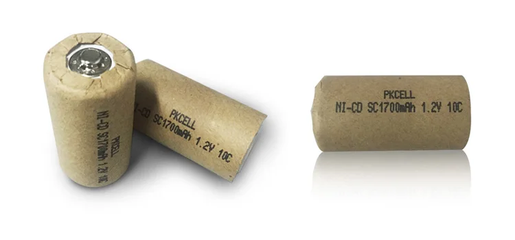 Pkcell brand 1.2v ni-cd rechargeable battery sc1700mah with MSDS report