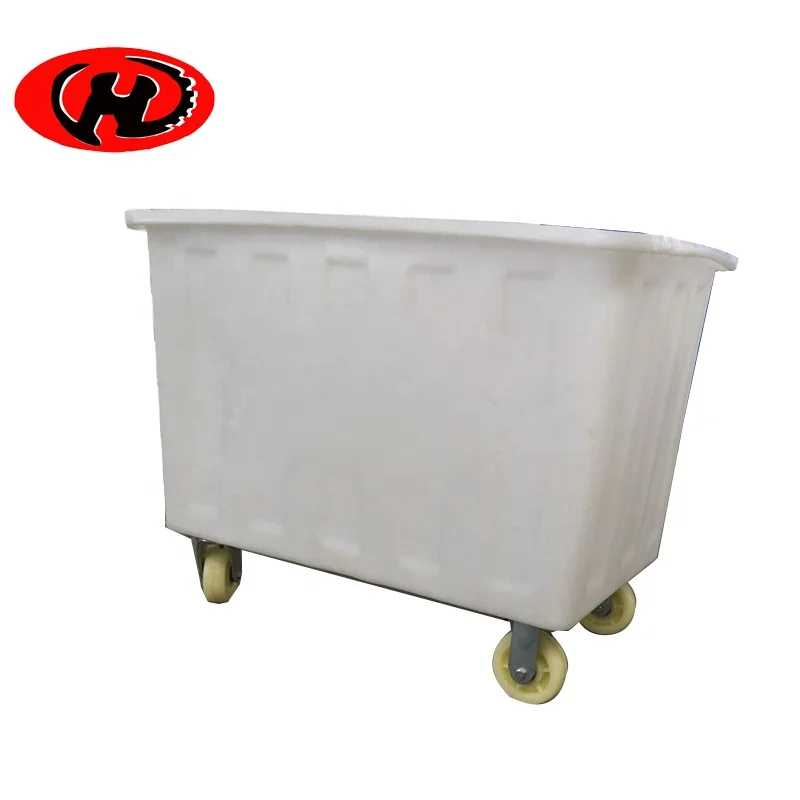 China made durable plastic laundry cart plastic container hand trolley  truck