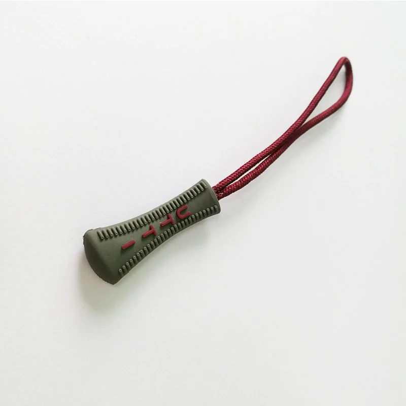 
rubber zipper puller with string 
