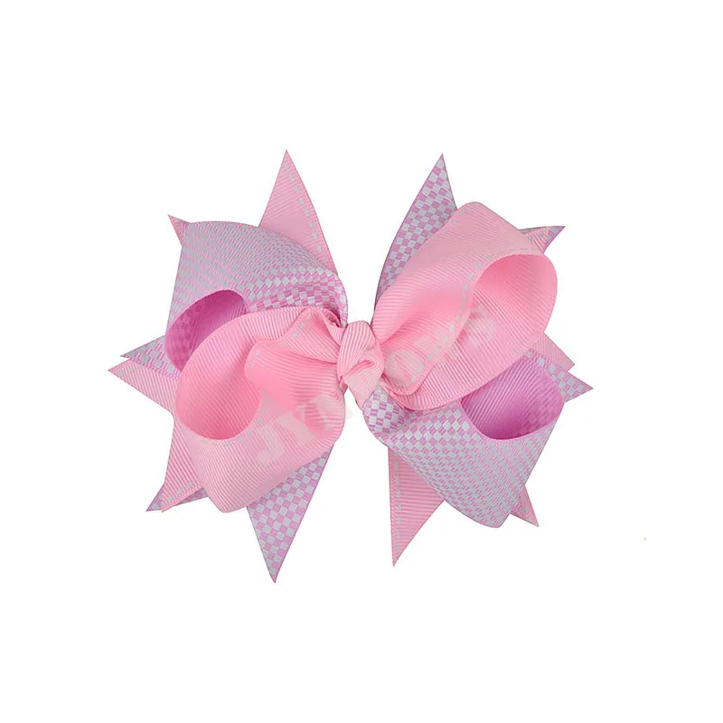Wholesale boutique ribbon fabric flower Hair Clips Hair Bow Rhinestone Polyester Grosgrain Ribbon Bow Hair Clip Women School Kid