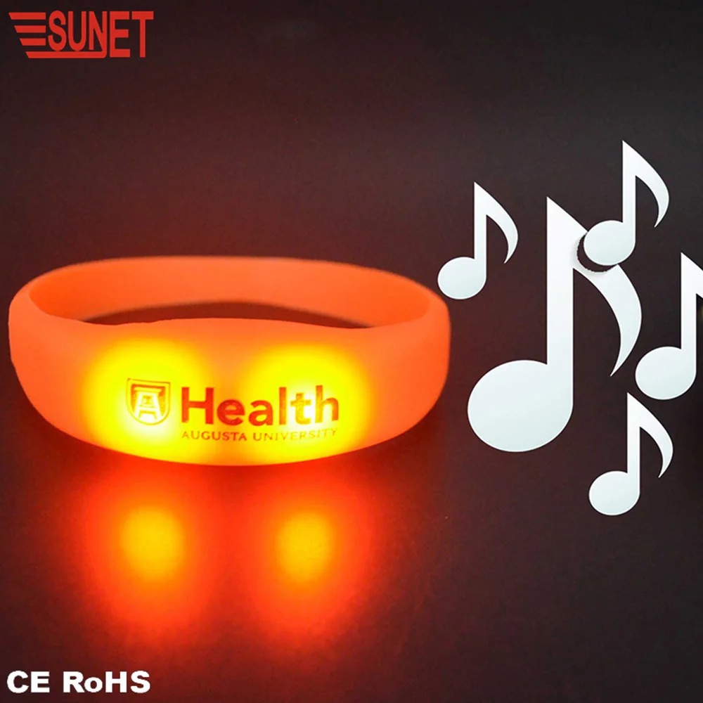 SUNJET Wedding Decoration Motion Sensor Sound Activated LED Flashing Bracelet