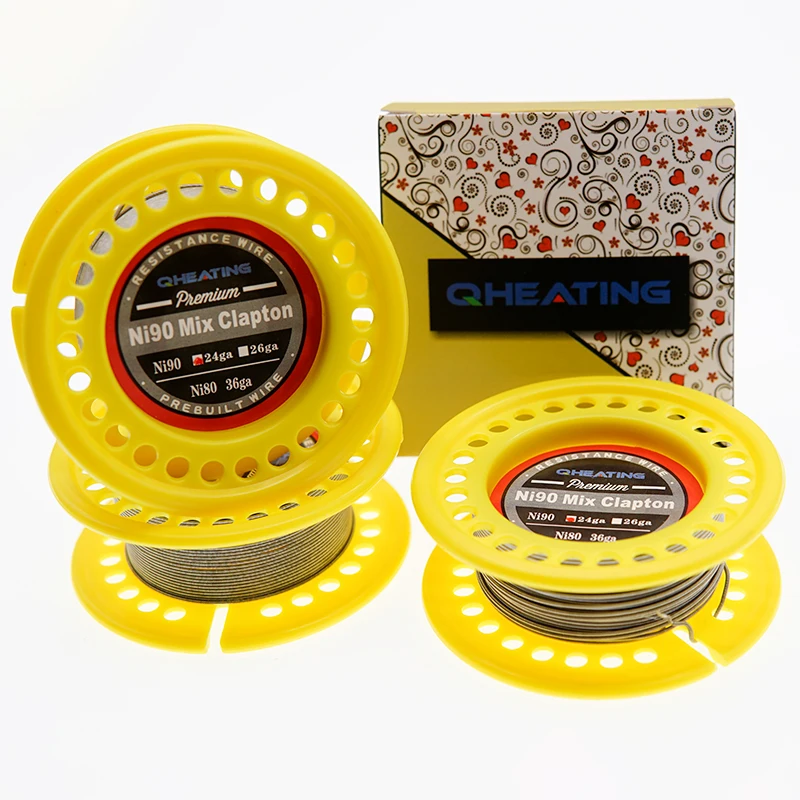 
DIY Big Huge Vape Ni90 clapton MIX 24GA Wrap ni80 36ga Fused Clapton Pre-built for for RDA RBA Heating wire 