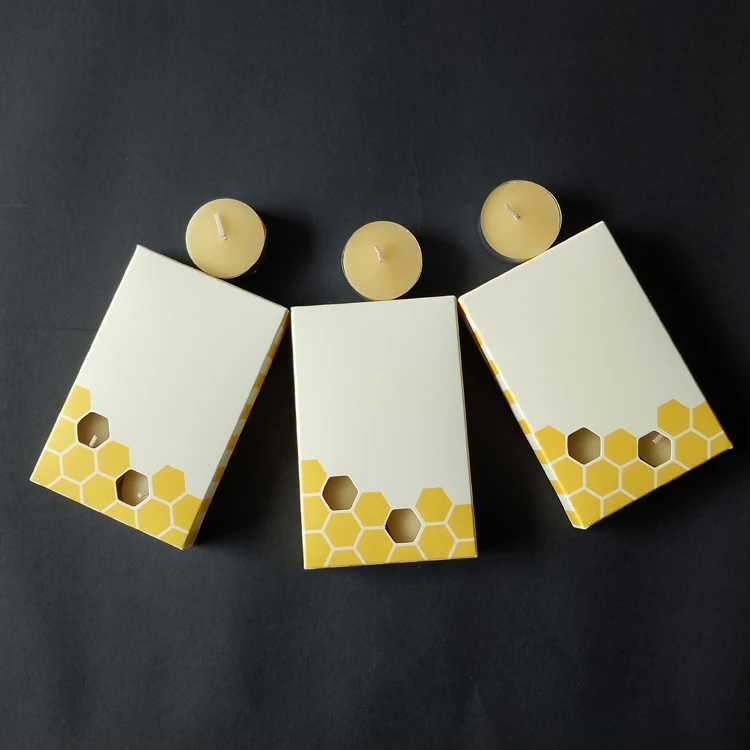 100% Pure Natural Raw Organic Handmade Beeswax Tea Light Candle Metal Cup/holder