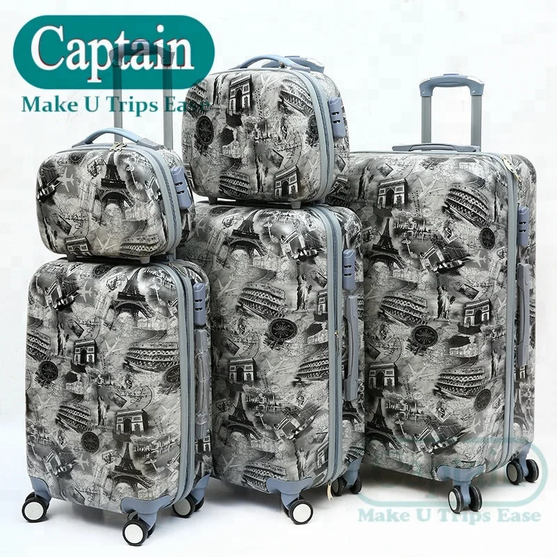 
Colorful design printed 20/24/28 inch trolley suitcase PC trvel luggage set 