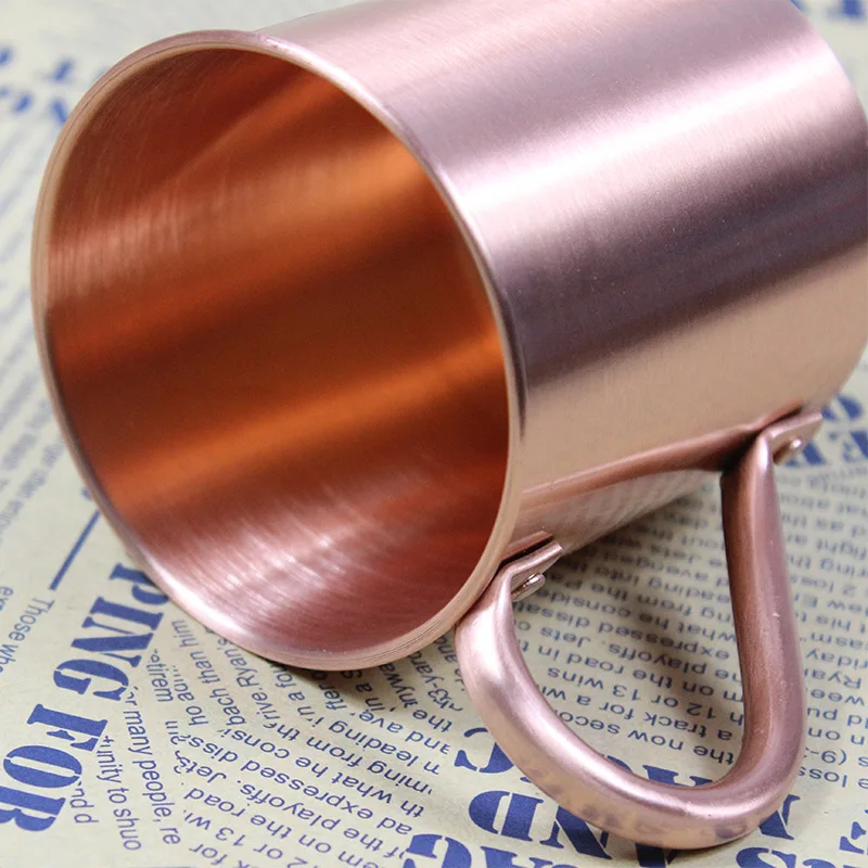 
European Tableware Copper Cup Liquor Beer Mug Unique Rose Golden Color Copper Cup and Mugs with Handle 