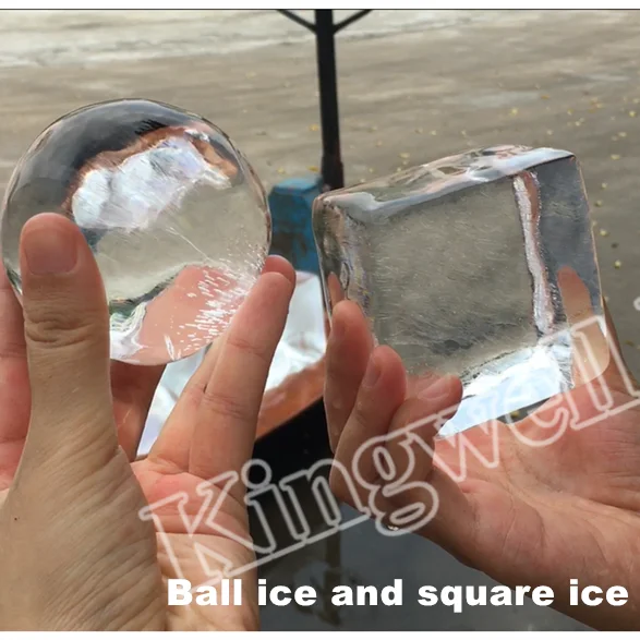 Directly cooling aluminum plate block ice machine produces clear & transparent block ice