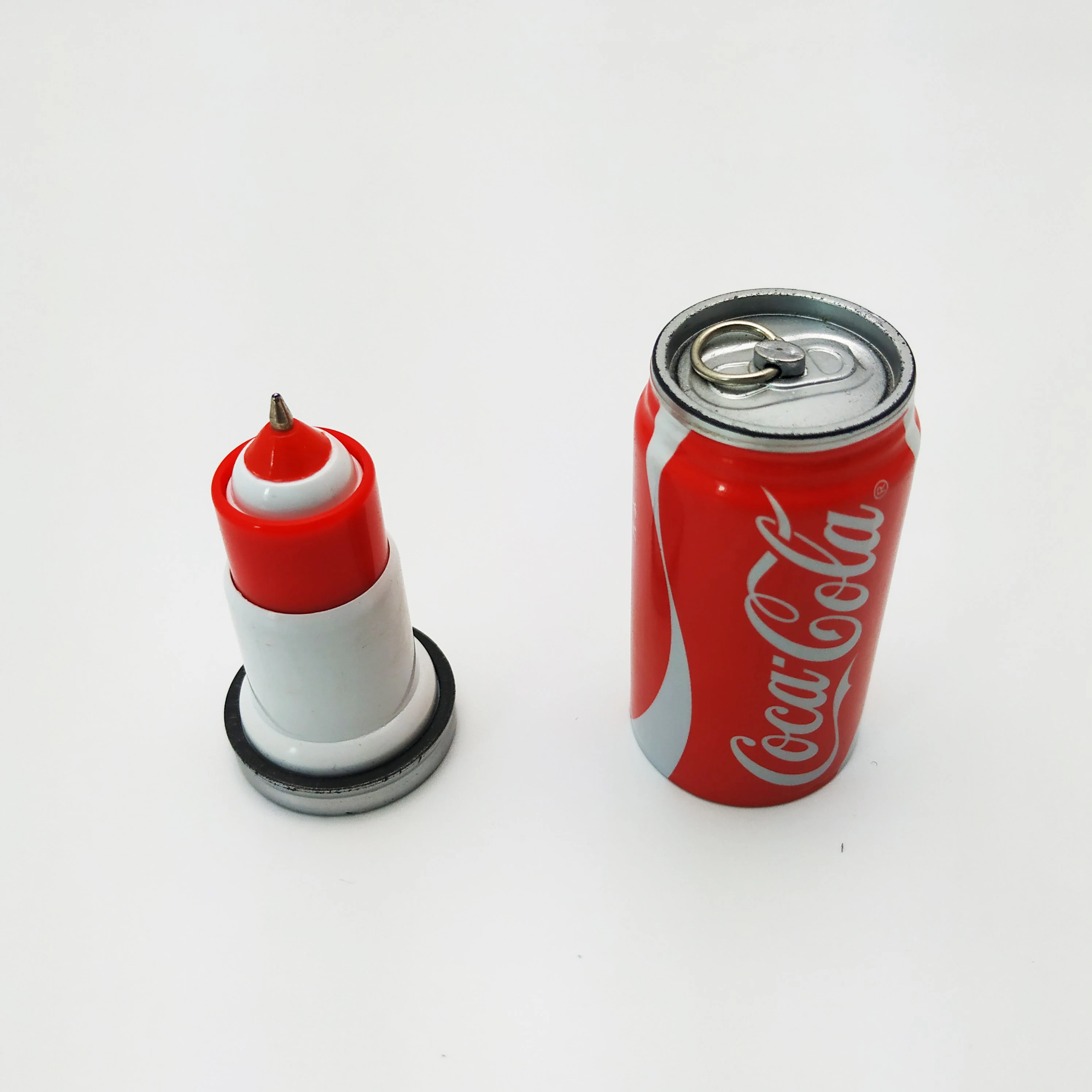 
Promotional Mini Small Metal Zip-top Can Pen Novelty Creative Plastic Elastic Ball Pen With Personalized Logo 