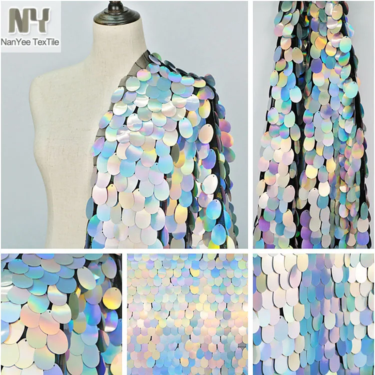 Nanyee Textile Wholesale Various Of Sizes Colorful Sequins Embroidery Fabric