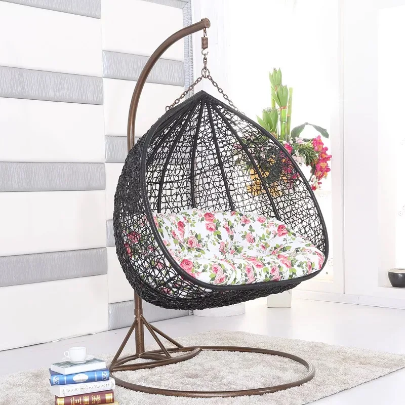 Hot selling aluminum frame outdoor double reclining seat hammocks hanging rattan swing chairs