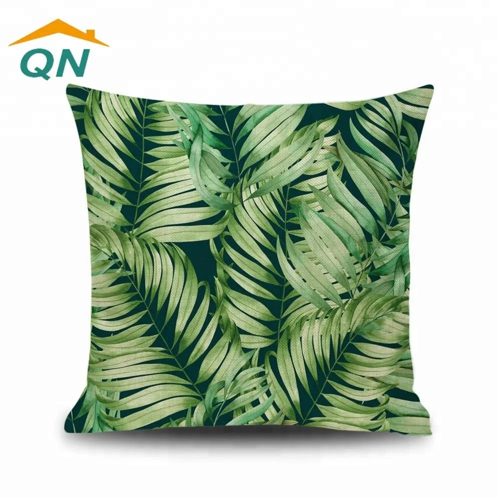 Digital Printed Banana Leaf Design sofa cotton Cushion Cover pillowcase