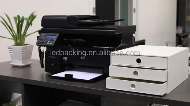 eco-friendly plain white cardboard box for packing file,storage box with drawer