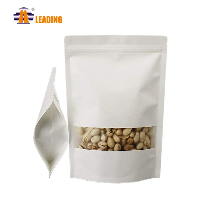 
12x20cm Resealable weed stand up Pouch Printing Food Packaging Zip Lock mylar Kraft Paper bag Ziplock Bags With window 