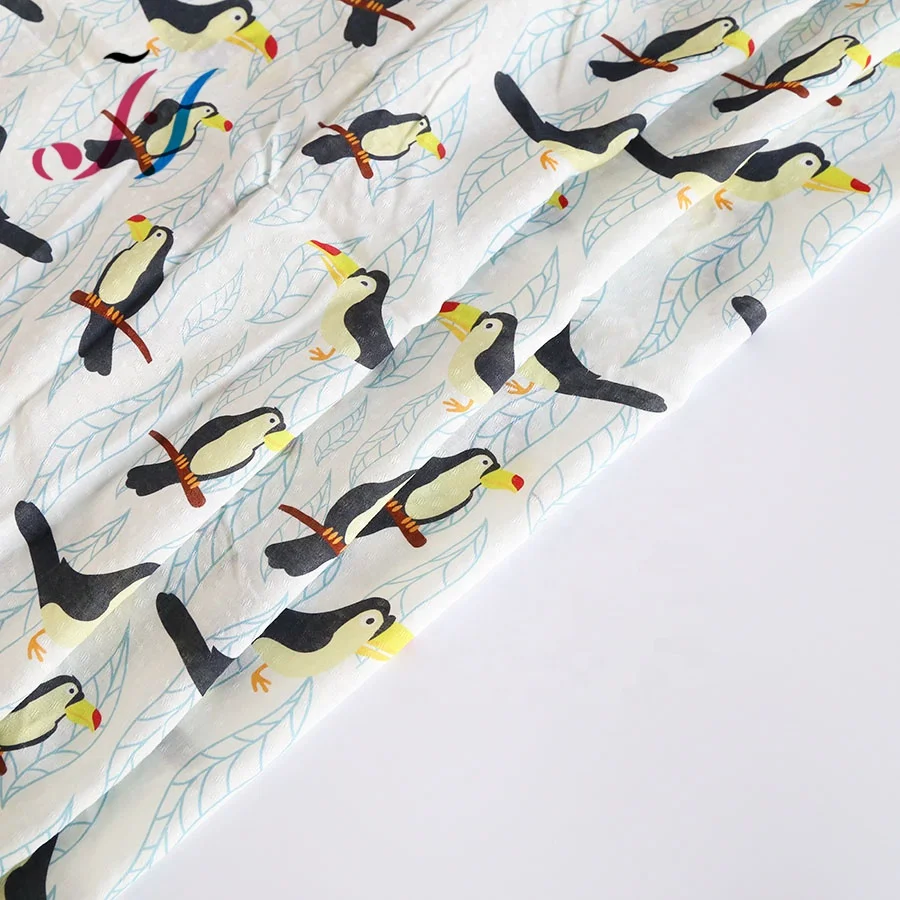 Custom digital printing on 100% rayon woven jacquard fabric cartoon pattern for dress and garment