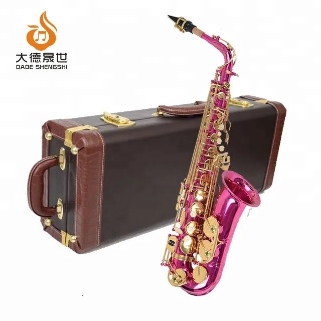 
Accept OEM Dasheng Music DSAS-711PR Pink Red Sax Body Gold Keys Alto Saxophone 