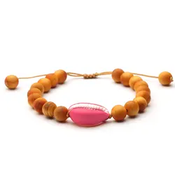 Bohemian jewellery wood beads bracelet adjustable shell bracelet