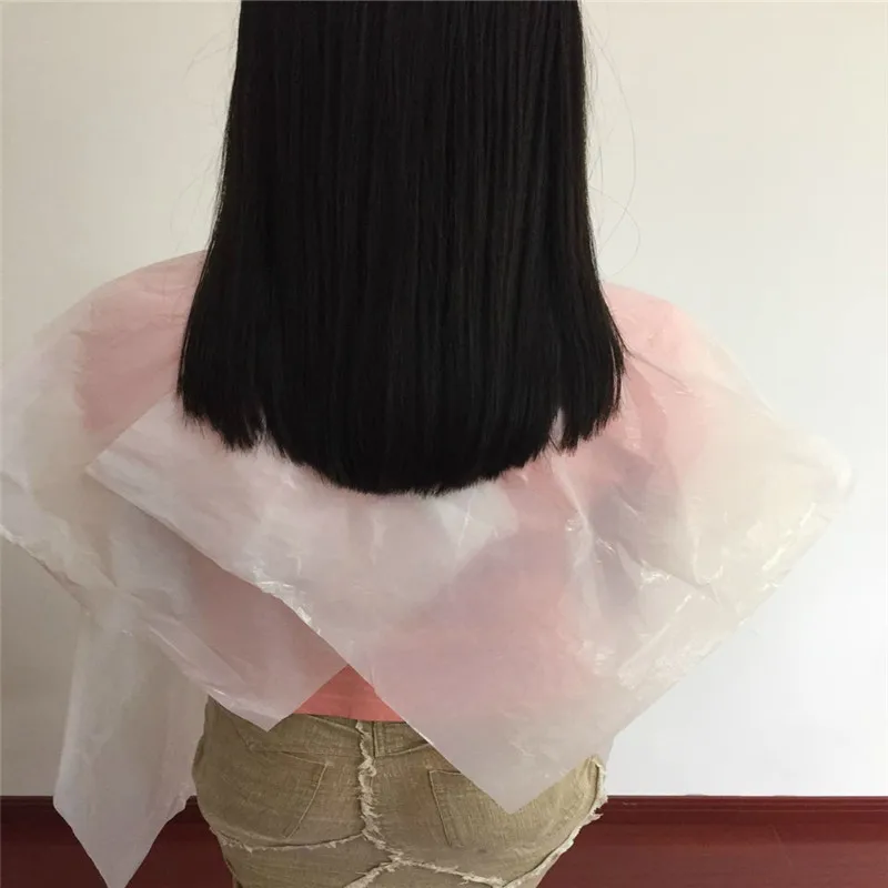 disposable colored plastic hairdressing clear shampoo clear capes wraps