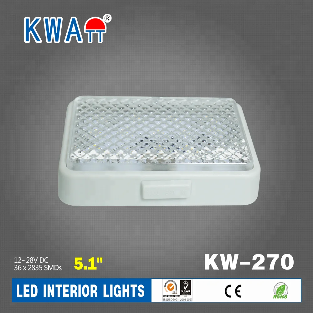 Factory High Quality High lumen Newest12-24V 36LED Rectangle Vehicle Auto Interior ceil Light for Caravan,Cabin,RV With CE RoHS