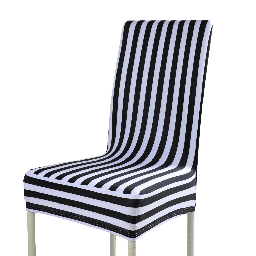 
spandex stretch half banquet white & black print chair cover for hotel restaurant home kitchen 