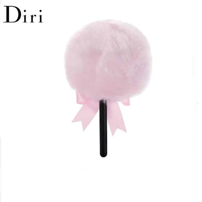 Beauty Cosmetic Plastic Handle Fluffy Cute Bowknot Plush Powder Puff
