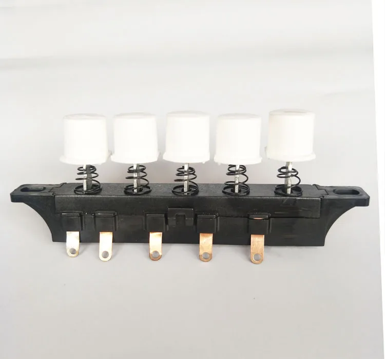 Electric fan piano switch 5 key 3 speed soldering wiring white push button keyboard mechanical switches
