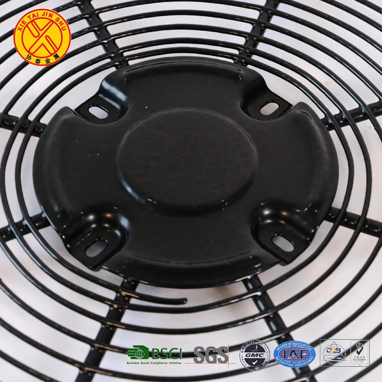 Высокое качество водонепроницаемый круглый черный хромированный охлаждающий вентилятор крышка проволочная сетка конденсаторный