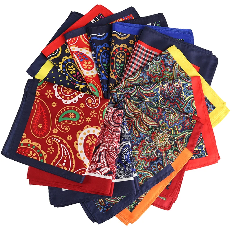 Индивидуальный собственный дизайн карманный носовой платок 33x33 см большой Pandkerchieif для мужского костюма Пейсли Цветочный горошек клетчатый Карманный платок (62127475894)