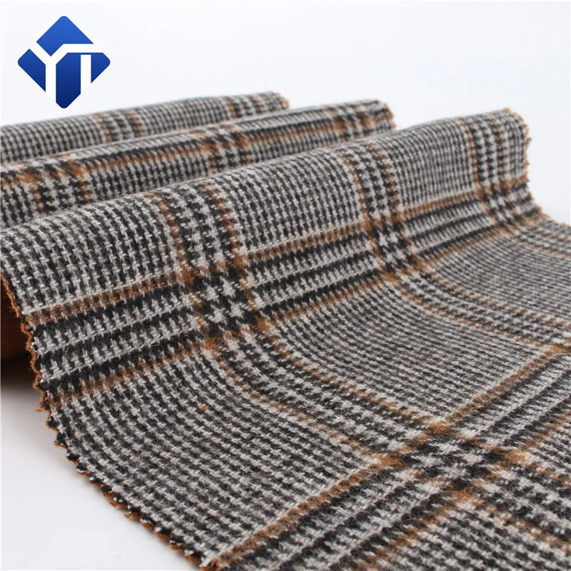 Фланелевая 100% шерстяная клетчатая ткань для зимней куртки