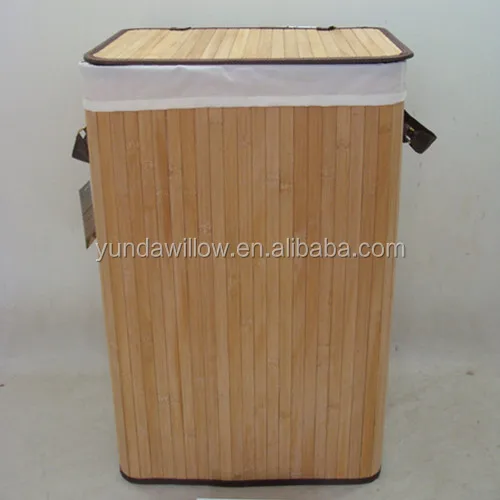 Collapsible Bamboo Laundry Hamper Baskets cesto lavanderia bambu for Dirty Clothes