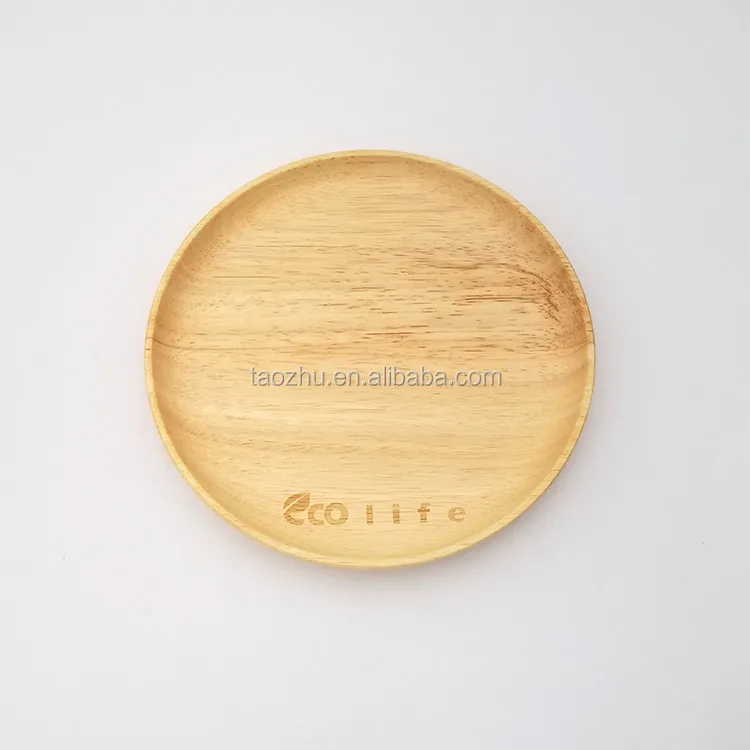 High Quality Reusable Natural Wooden plate with Private Logo