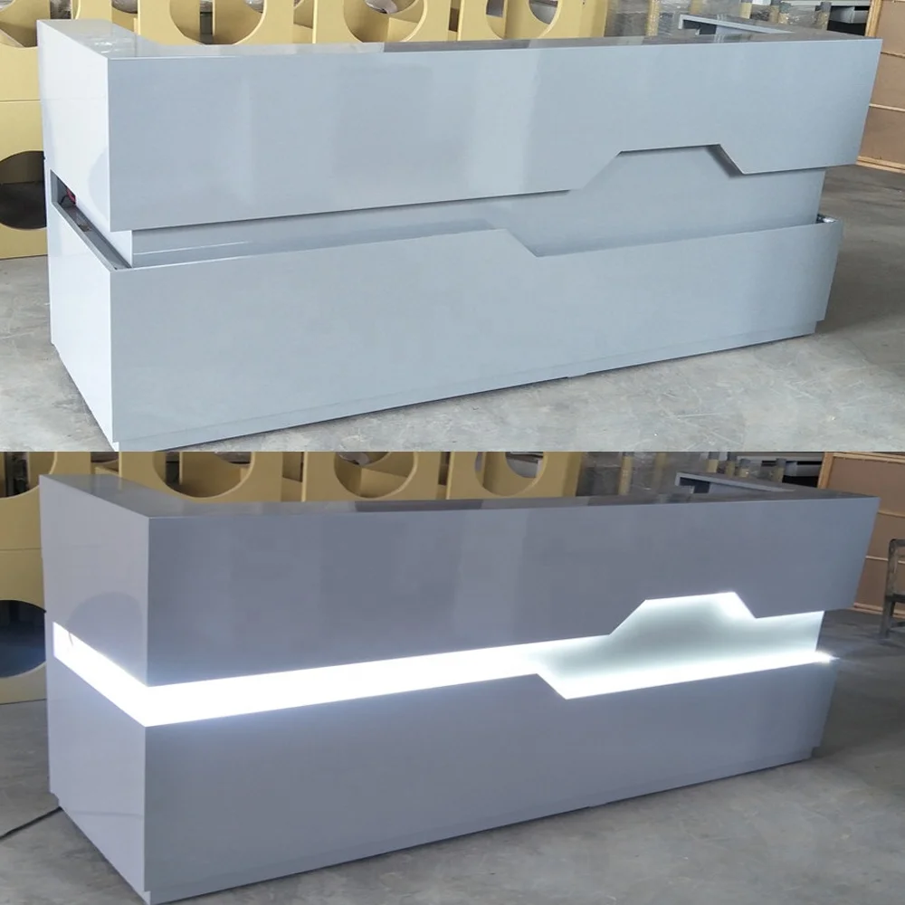 Cheap Price Curved Hair Salon Reception Desk,Modern Office 2 Person Reception Desk