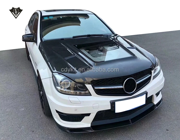 W204 engine hood high quality carbon fiber front car hood for c class w204 model good fitment