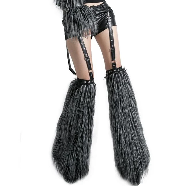 Gothic Punk leather pants hairy leggings from Punk Rave K-147