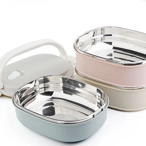 Европейский стиль, красочная Прямоугольная форма, бэнто, герметичный металлический детский Ланч-бокс на вынос, контейнер для хранения из нержавеющей стали