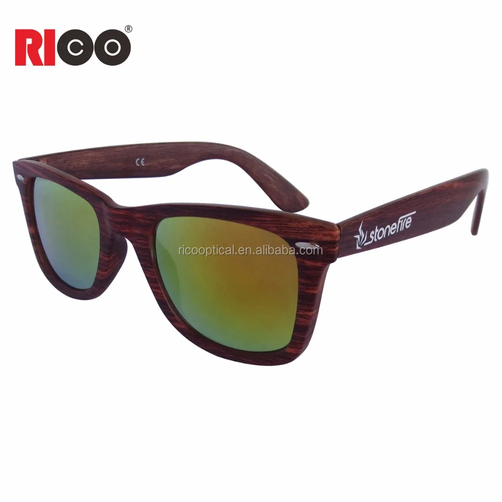 Оптовая продажа 2019 Классические солнцезащитные очки с деревянным принтом под заказ в стиле ретро для мужчин и женщин