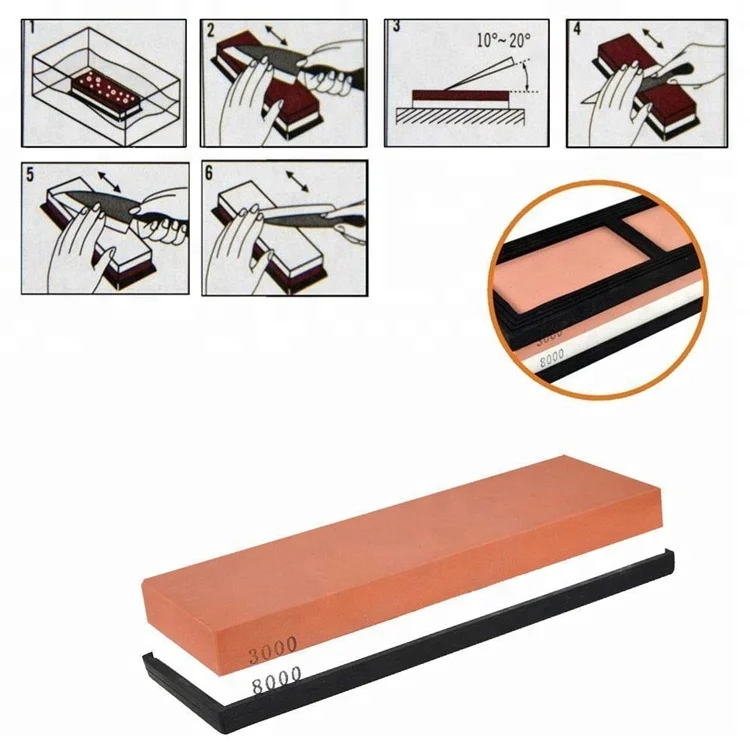 Professional Whetstone 2 IN 1 Sharpening Stone 3000/8000 Grit, Water stone Knife Sharpener