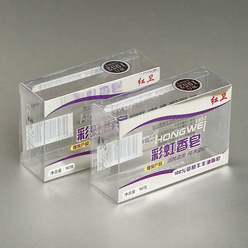 Cheap clear plastic packaging box for soap Custom logo printed plastic soap packaging box transparent