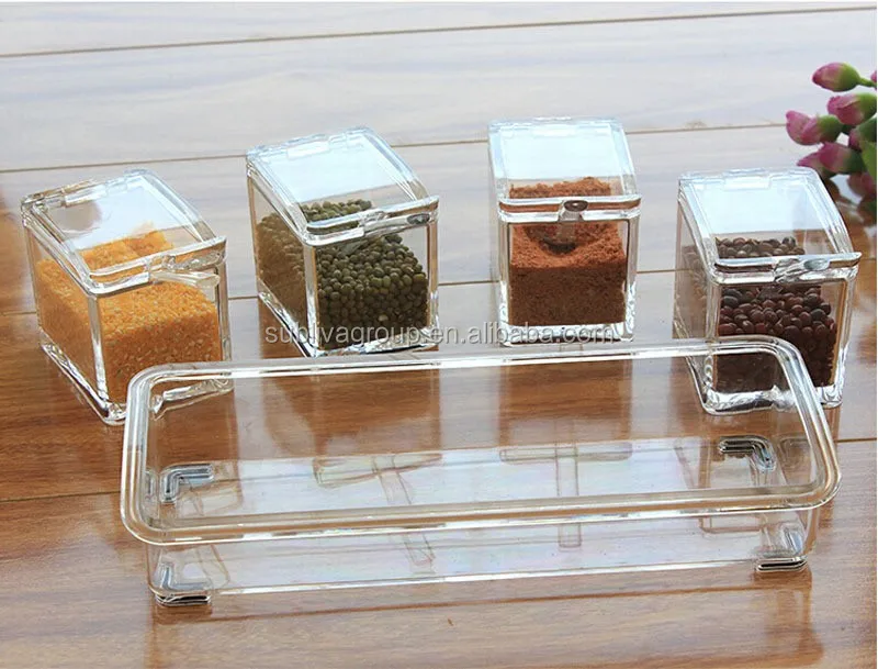 4 Compartment Acrylic Condiment Dispenser