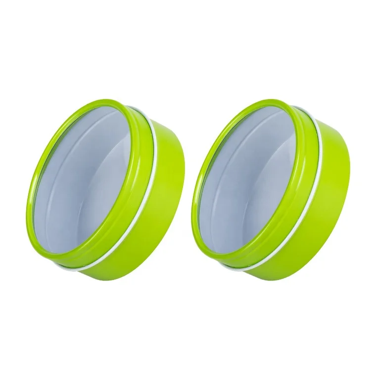 Tinplate Material Transparent Window Tin Can Stretch Small Round Candy Gift Cans with Clear Lid Storage Packaging Metal Tin Box
