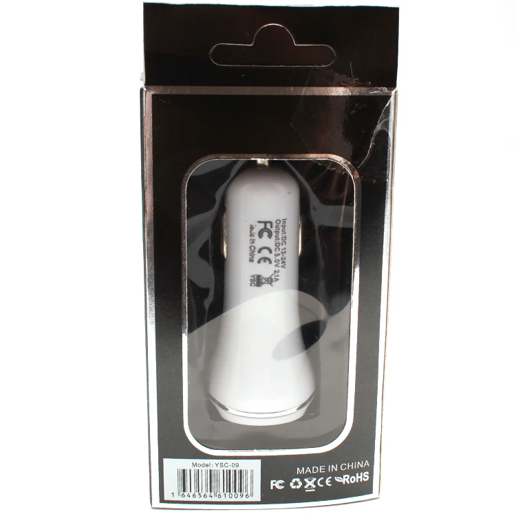 New style 2 port small golden edge wireless usb smart IC protection car charger for mobile phone device