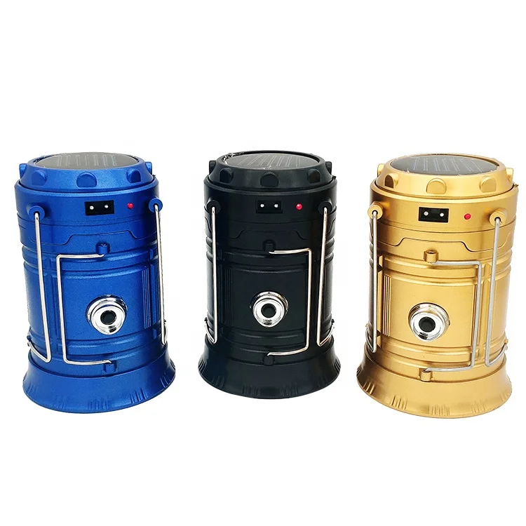 Outdoors 6LED solar zoom camping lamp usb rechargeable camping light solar powered lantern