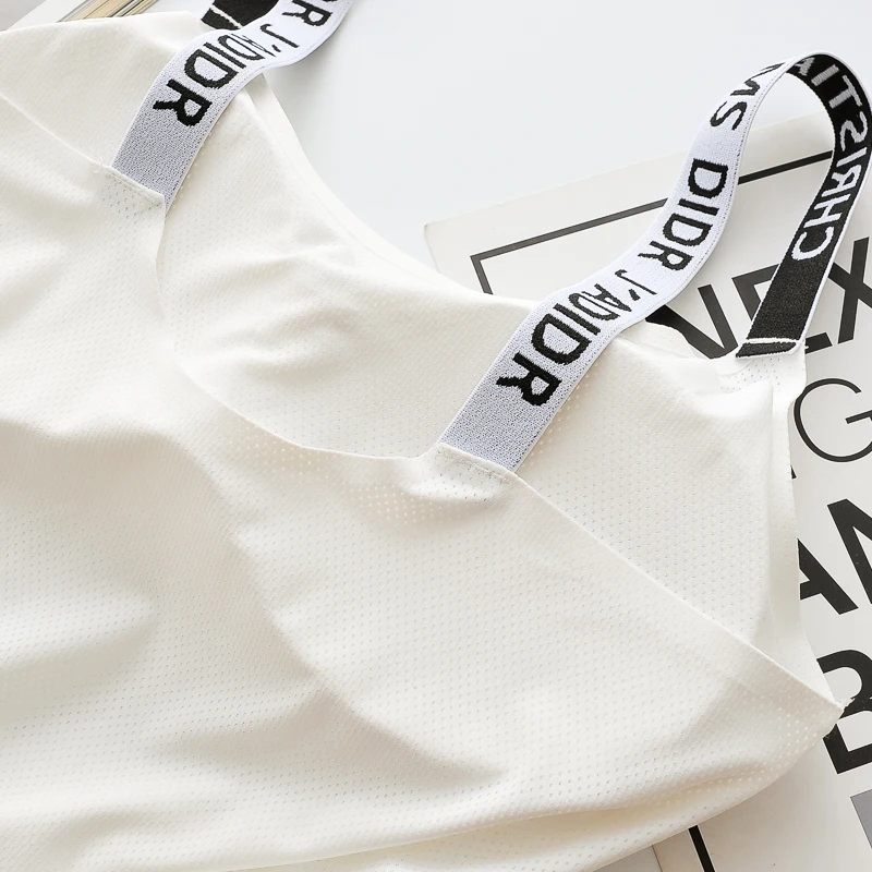 
Hot Sales high quality sexy women white tight tank top latest stylish sport letter tank top 