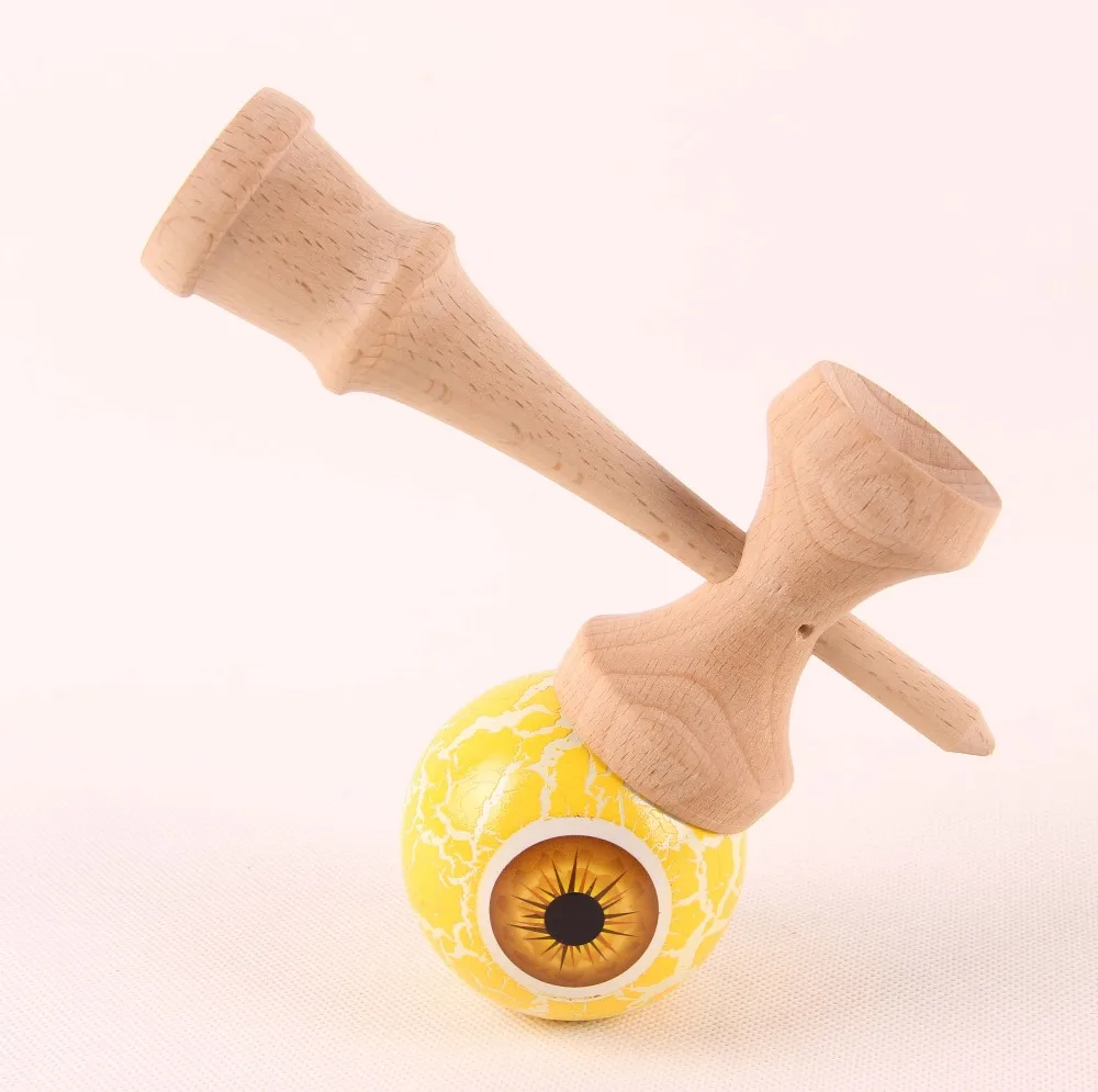 Sticky glossy paint crack cat eye kendama balls