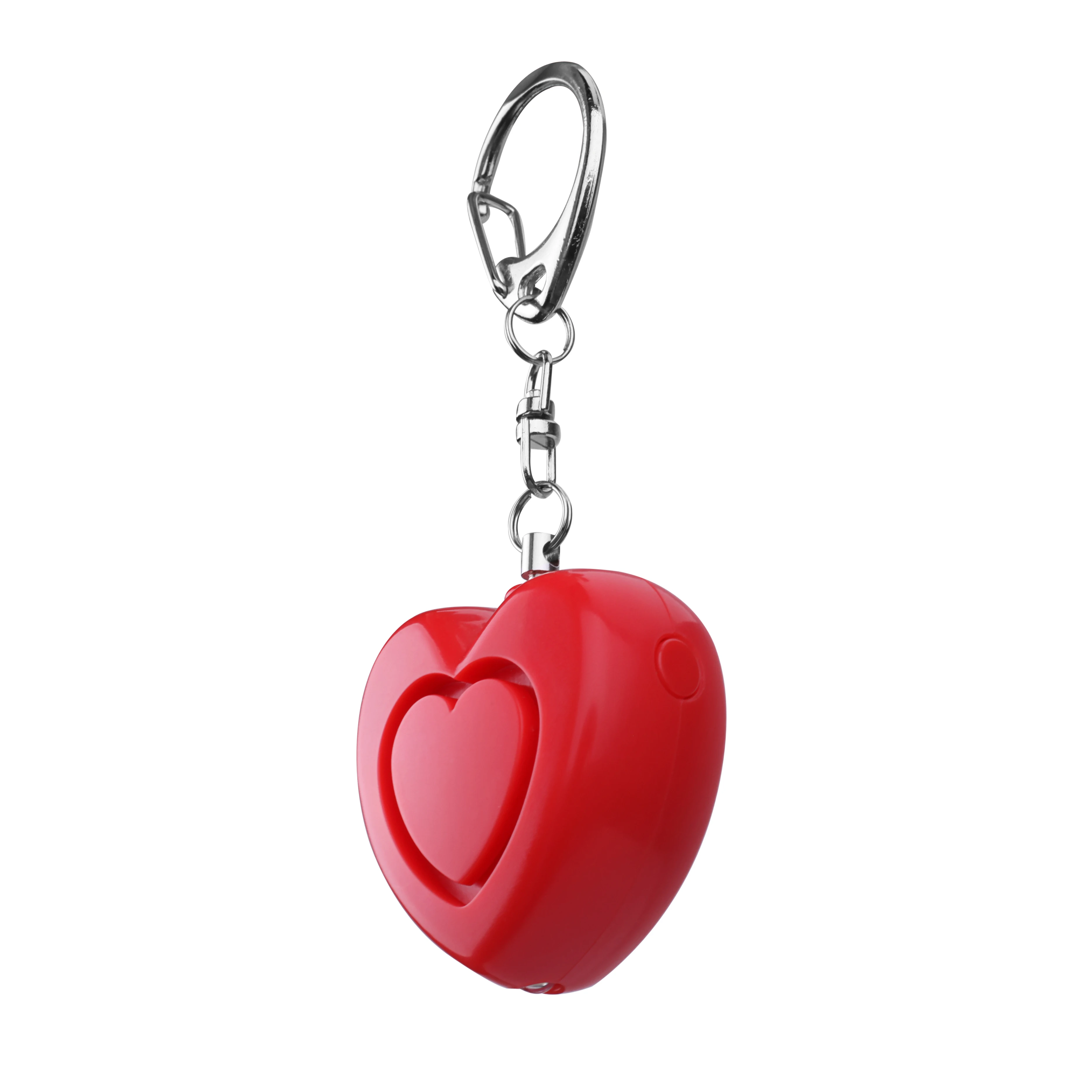 Meinoe Hot Sell Personal Alarm Patented Heart Shape Lady Lovely Alarm With Keychain And LED Light